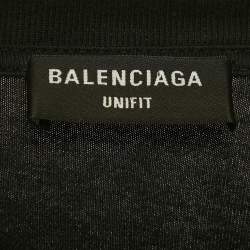 مملوكة مسبقًا تـي شيرت بالنسياغا قطن مطبوع بالشعار أسود مـقاس صغـير جدًا - إكس سـمول