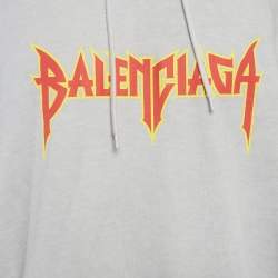 مملوكة مسبقًا Balenciaga Unifit Grey Jersey Oversized Hoodie M