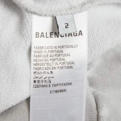 مملوكة مسبقًا Balenciaga Unifit Grey Jersey Oversized Hoodie M