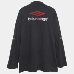 مملوكة مسبقًا Balenciaga Unisex Grey Printed Jersey Oversized T-Shirt XL