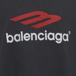 مملوكة مسبقًا Balenciaga Unisex Grey Printed Jersey Oversized T-Shirt XL