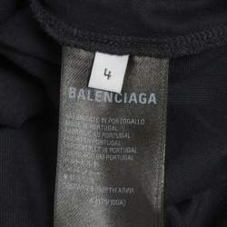 مملوكة مسبقًا Balenciaga Unisex Grey Printed Jersey Oversized T-Shirt XL