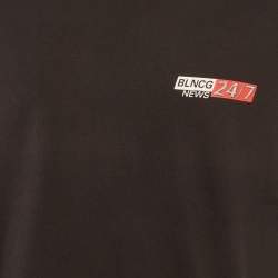 Pre Owned قميص بالنسياجا قديم أسود جيرسي حملة سياسية تي شيرت مقاس كبير جدًا