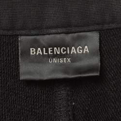 Pre Owned بنطلون تريكو قطني أسود للجنسين بالنسياغا مقاس صغير