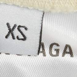 Pre Owned Balenciaga Unisex Cream Embroidered Jersey T-Shirt XS