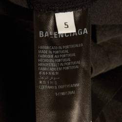Pre Owned Balenciaga Unisex Grey Logo Strikethrough Print Jersey T-Shirt XXL