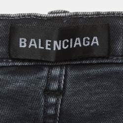 Pre Owned Balenciaga Grey Denim Straight Fit Jeans L/Waist 33"