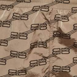 Pre Owned Balenciaga Brown BB Monogram Nylon Swim Shorts XL