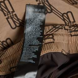 Pre Owned Balenciaga Brown BB Monogram Nylon Swim Shorts XL