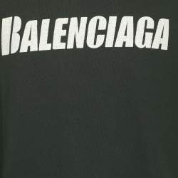 Pre Owned قميص بالنسياغا قطن أخضر محاك متآكل مقاس صغير جدًا (إكس سمول)