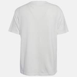 Pre Owned توب بالنسياجا أبيض بشعار مطبوع جيرسي مقاس صغير