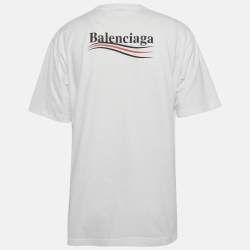 Pre Owned Balenciaga White Political Campaign Print Jersey T-Shirt S