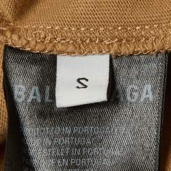 Pre Owned Balenciaga Brown Printed Jersey Oversized T-Shirt S
