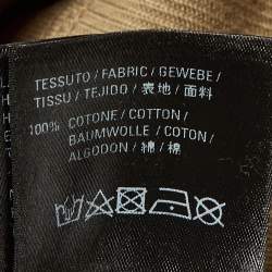 Pre Owned Balenciaga Brown Logo Printed Cotton Knit Hoodie M