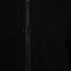 Pre Owned Balenciaga Black Cotton Laser Cut Detail Zip Front Hoodie L 