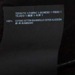 Pre Owned Balenciaga Black Cotton Laser Cut Detail Zip Front Hoodie L 