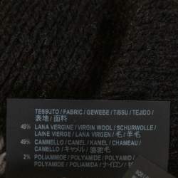 Pre Owned Balenciaga Grey Wool Blend Allover Logo Crew Neck Sweater M