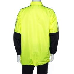 Balenciaga Neon Yellow Logo Print Track Jacket M