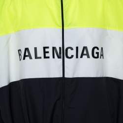 Balenciaga Neon Yellow Logo Print Track Jacket M