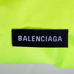 Balenciaga Neon Yellow Logo Print Track Jacket M
