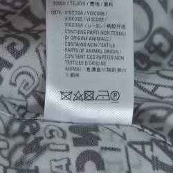 Pre Owned Balenciaga Monochrome Logo Printed Crepe Button Front Shirt S