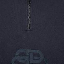 Balenciaga Dark Grey Cotton Logo Embroidered Drop Shoulder Oversized Sweatshirt M