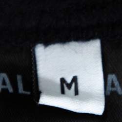 Balenciaga Dark Grey Cotton Logo Embroidered Drop Shoulder Oversized Sweatshirt M
