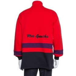 Pre Owned Balenciaga Red Cotton BB Address Embroidered Ski Sweater XS