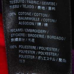 Pre Owned Balenciaga Red Cotton BB Address Embroidered Ski Sweater XS