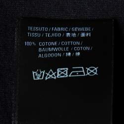 Pre Owned Balenciaga Black Logo Printed Cotton Crewneck T-Shirt M
