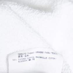 Pre Owned سويتشيرت بالنسياغا هودد قطن مطبوع شعار أبيض مقاس صغير جداً