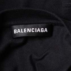 Pre Owned Balenciaga Black Cotton Lowercase Logo Print T Shirt XXL