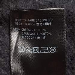 Pre Owned Balenciaga Black Cotton Crewneck Logo Print T-Shirt L