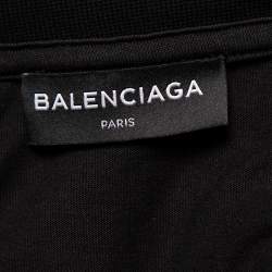Pre Owned Balenciaga Black Sinners Logo Printed Cotton Oversized Crewneck T-Shirt M