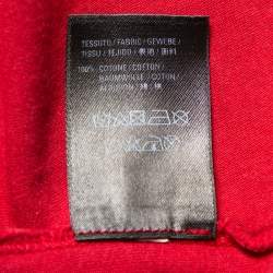 Pre Owned Balenciaga Burgundy Minimalist Logo Printed Crewneck T-Shirt XL