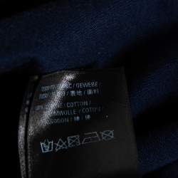 Pre Owned Balenciaga Navy Blue Bonjour Balenciaga Cotton Crewneck T-Shirt M
