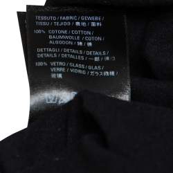 Pre Owned تي شيرت بالنسياغا قطن بتطريز برج إيفل أسود مقاس كبير - لارج