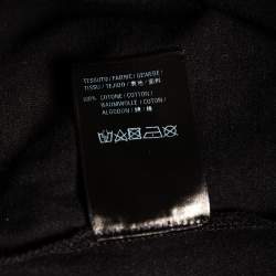 Pre Owned Balenciaga Black Cotton Logo Detailed Crew Neck T-Shirt S