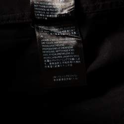 Pre Owned Balenciaga Black Monogram Printed Cotton Button Front Shirt M