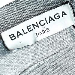 Pre Owned تي شيرت بالنسياغا قطن طباعة يونيكورن رصاصي برقبة مستديرة مقاس صغير جدًا (إكس سمول) 