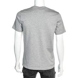 Pre Owned تي شيرت بالنسياغا قطن طباعة يونيكورن رصاصي برقبة مستديرة مقاس صغير جدًا (إكس سمول) 