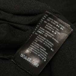 Pre Owned Balenciaga Black Cotton Logo Embroidered Crewneck Oversized T-Shirt M