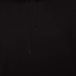 مملوكة مسبقًا هودي بالنسياغا قطن أسود مطبوع شعار الماركة كبير الحجم مقاس صغير (سمول)