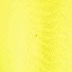 Pre Owned Balenciaga Neon Yellow Cotton Logo Printed Oversized Hoodie M