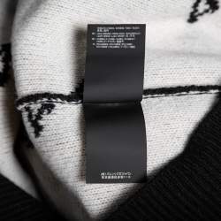 Balenciaga Black Allover Logo Wool & Camel Knit Oversized Sweater L