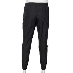 Balenciaga Black Synthetic Logo Printed Elasticized Waist Joggers XS