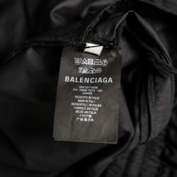 Balenciaga Black Synthetic Logo Printed Elasticized Waist Joggers XS
