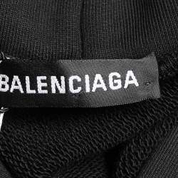 Pre Owned هودي بالنسياغا قطن مطبوع أسود X ريتد مقاس صغير - سمول