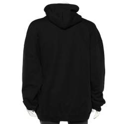 Pre Owned هودي بالنسياغا قطن مطبوع أسود X ريتد مقاس صغير - سمول