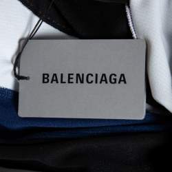 Balenciaga Color Block Paneled Logo Printed Mesh Jersey Hockey T-Shirt XXS